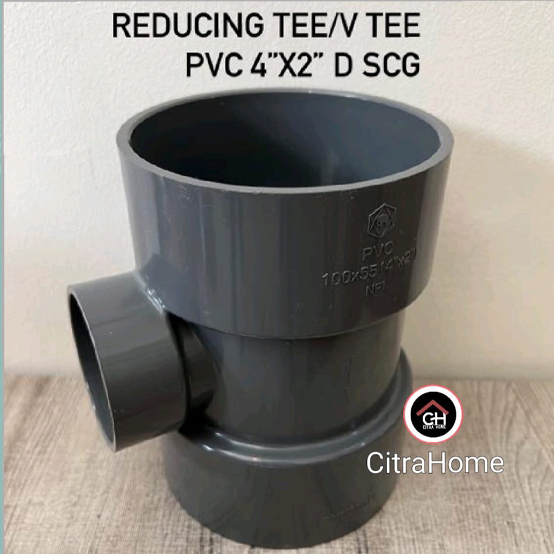 Reducing Tee/Verlop Tee PVC 4”x2” D SCG