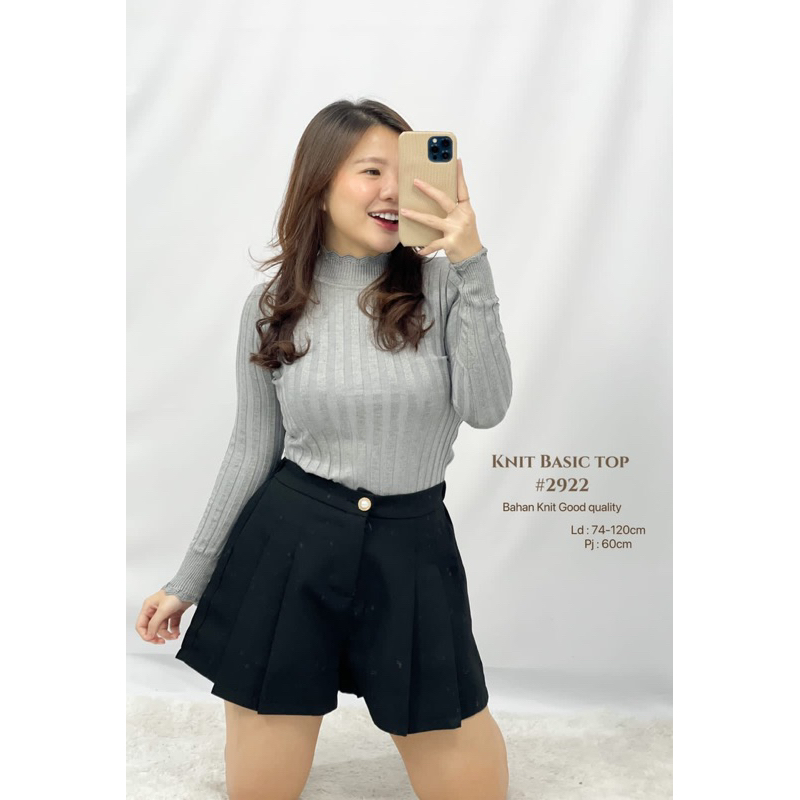 atasan knit import / top knit polos/ baju rajut import