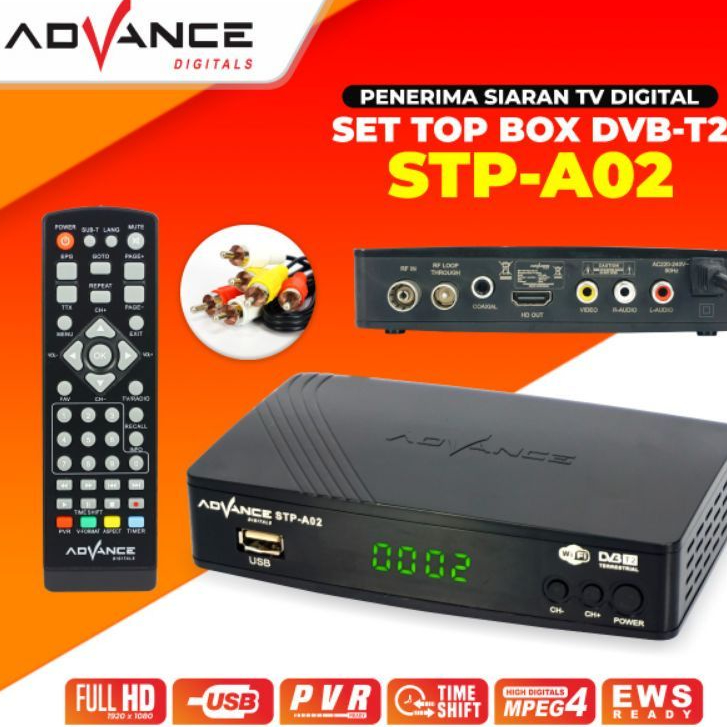 SET TOP BOX ADVANCE STP A02 STB ADVANCE PEMANCAR SINYAL TV DIGITIAL