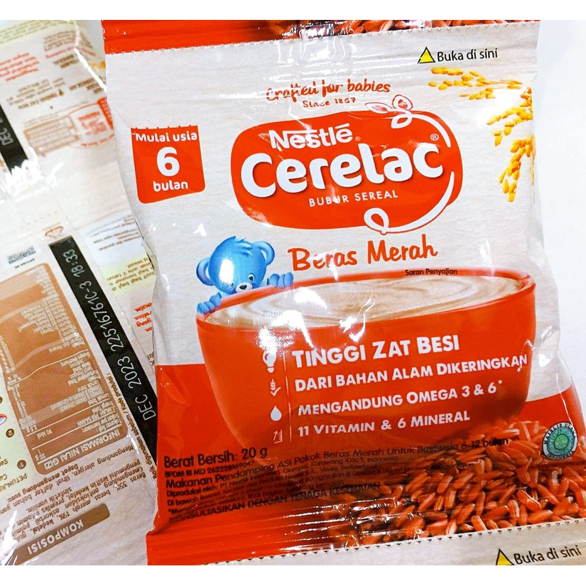 Bubur Bayi nestle Cerelac Beras Merah mulai 6 Bulan - Pilih Varian Kemasan