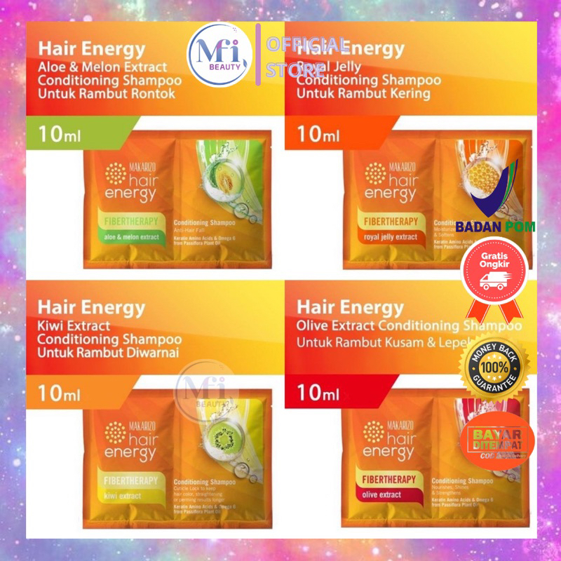 MFI - Makarizo Hair Energy Conditioning Shampoo 9 ml Sachet Original BPOM