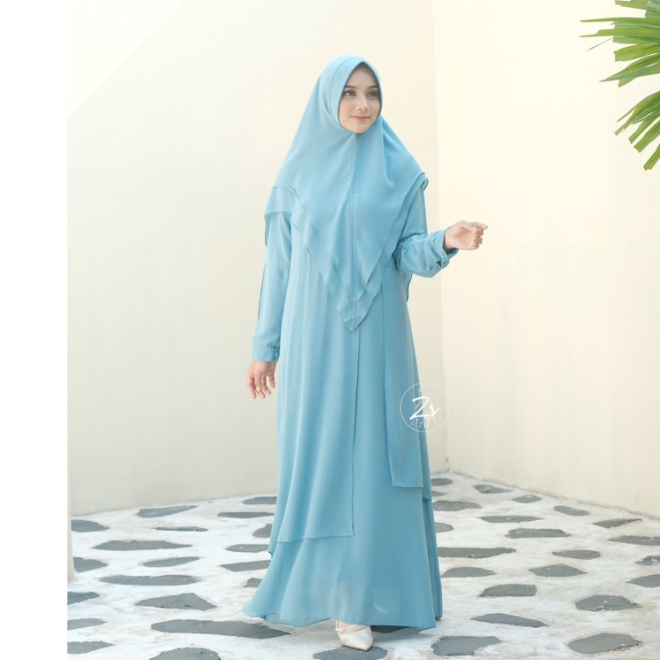 Gamis Shofia by ZR MOM &amp; KIDS COUPLE Ceruty Babydoll ibu anak 4-14 th ootd kondangan lebaran fashion muslim busana syari wanita gaun hijab pesta