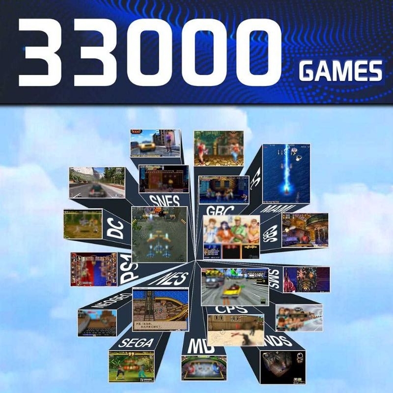 Dikdoc Arcade Box Retro 64GB 33000 Games with Wireless Controller - AD1900 Playstation Nintendo Sega Gameboy NES NDS GBA GBC N64 SNES DC PSP MAMI PSP