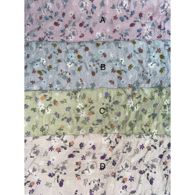 kain katun cey crinkle krinkle krinkel airflow motif bunga