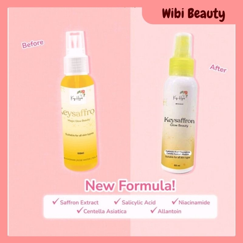 KeySaffron Facemist glow beauty key hijup, perawatan wajah toner, cleanser, setting spray, mencerahk