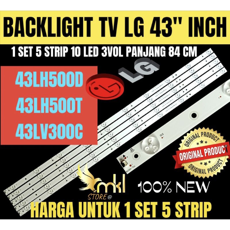 BACKLIGHT TV LED LG 43 INCH 43LH500D 43LH500T 43LV300C BACKLIGHT TV LED 43" INCH