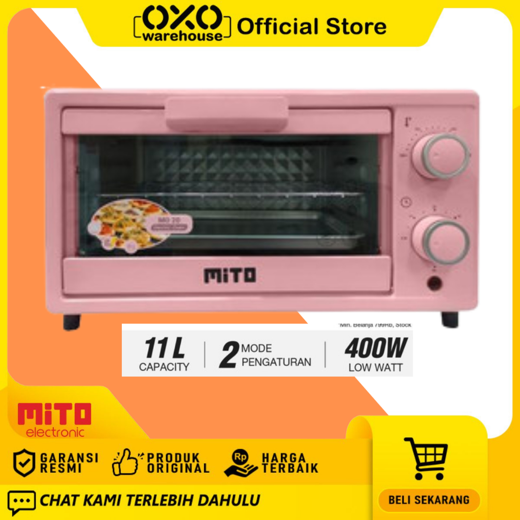 MITO Oven Listrik Mini MO20 11 L Wood Pemanggang Kue Low Watt Garansi Resmi