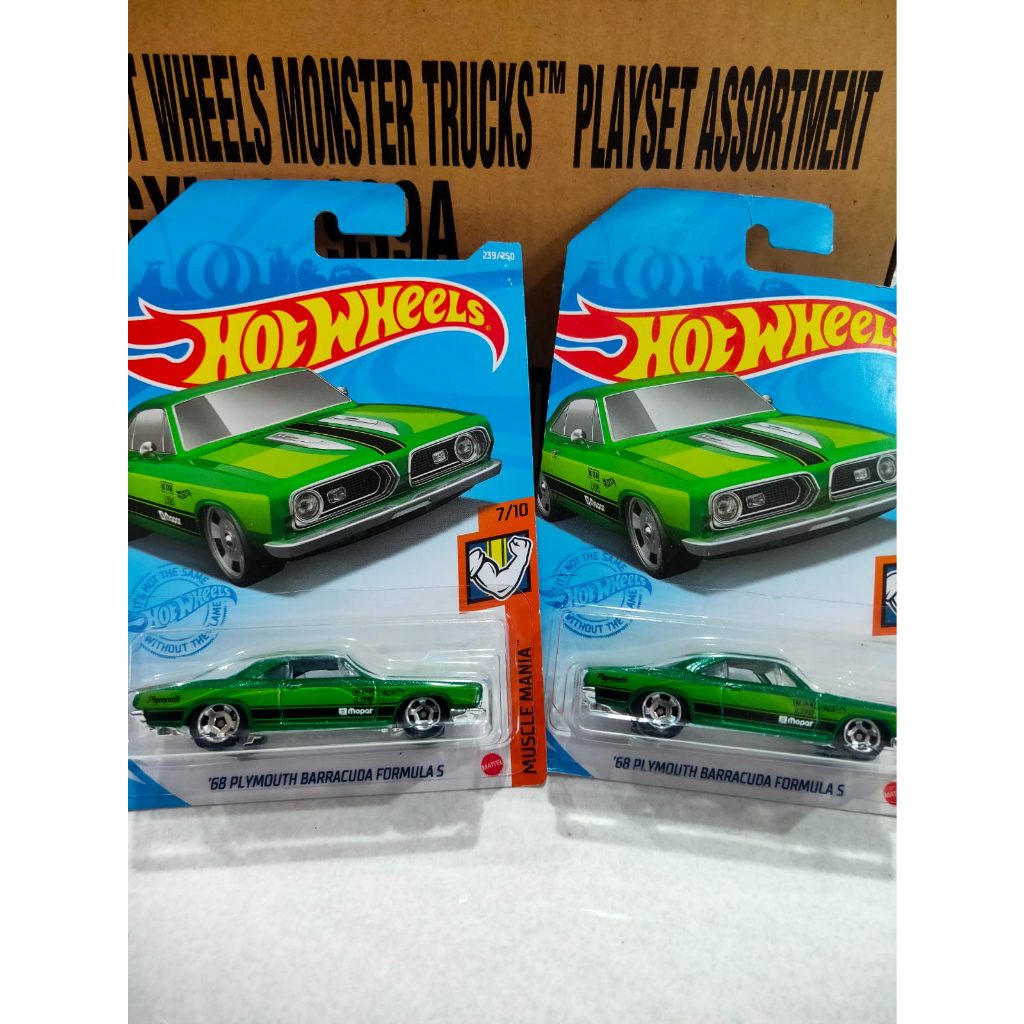 HOT WHEELS 68 PLYMOUNT BARRACUDA FORMULA S HIJAU / HOT WHEELS MAINAN ANAK / KOLEKSI