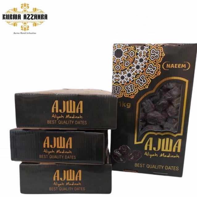 Kurma Ajwa 1kg Madinah Aliyah Original dus