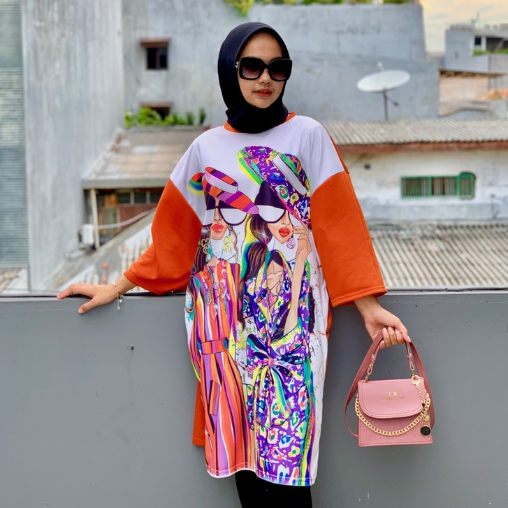 GR833 TUNIK OVERSIZE MIDI DRESS GIRLLY TWINS SR985