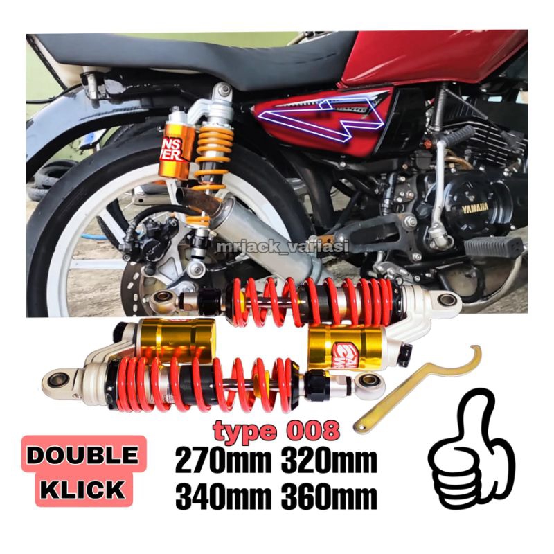 Shock Belakang RX King Megapro Tiger GL CB F1zR Supra Jupiter Smash Shogun ANSWER 008 - 270,320,340,