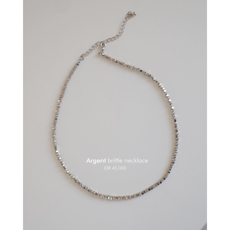 Ark.co - Argent Wire Brambles ; Brittle Unisex Necklace kalung silver cube rantai minimalis