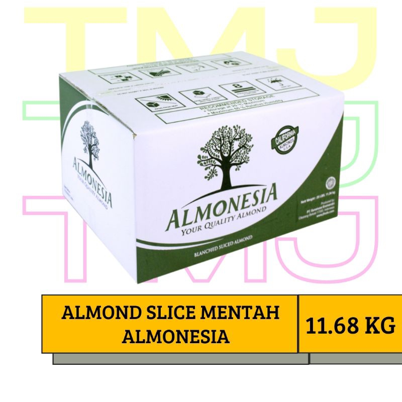 ALMOND SLICED MENTAH ALMONESIA 11,34 KG (25 LBS)