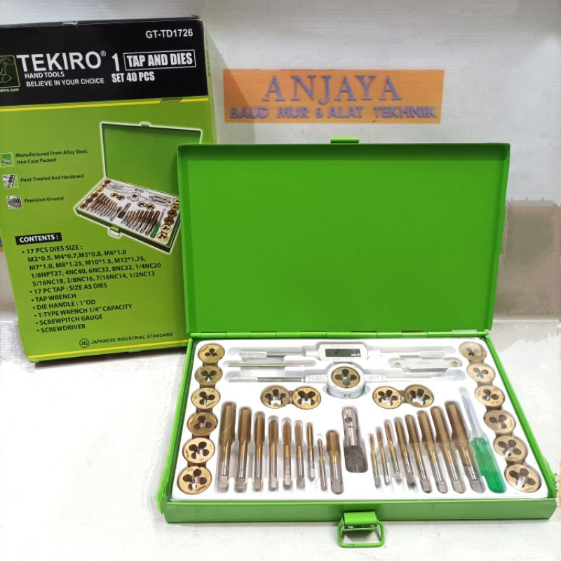TEKIRO Tap And Dies SET 40 PCs Snai / Senai - Tap Ulir