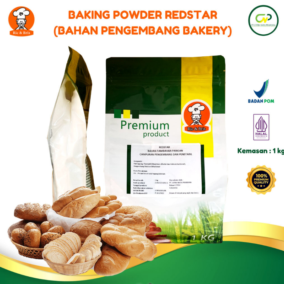 

Baking Powder Redstar R&B 1kg / Double Acting Pengembang Penstabil