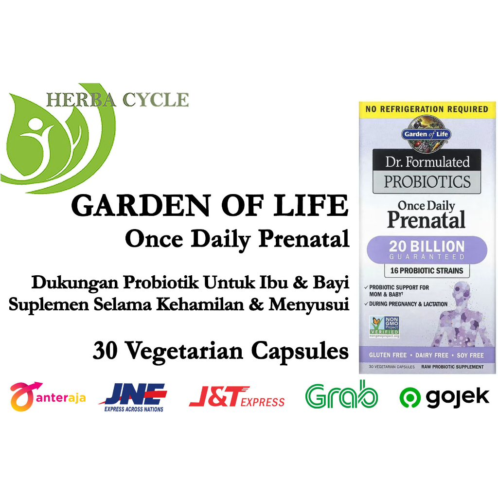 Garden of Life Once Daily Prenatal 30 cap Vit Ibu Hamil Menyusui ORI USA