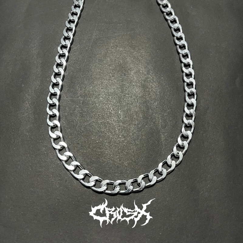 KALUNG SILVER CHAIN NECKLACE / KALUNG RANTAI 9MM 12MM RETRO HIP HOP PUNK CHOKER KALUNG LIONTIN STYLE KOREA CHAIN NECKLACE KALUNG SILVER TITANIUM AESTHETIC KALUNG COUPLE NECKLACE KALUNG RANTAI TEBAL PRIA WANITA