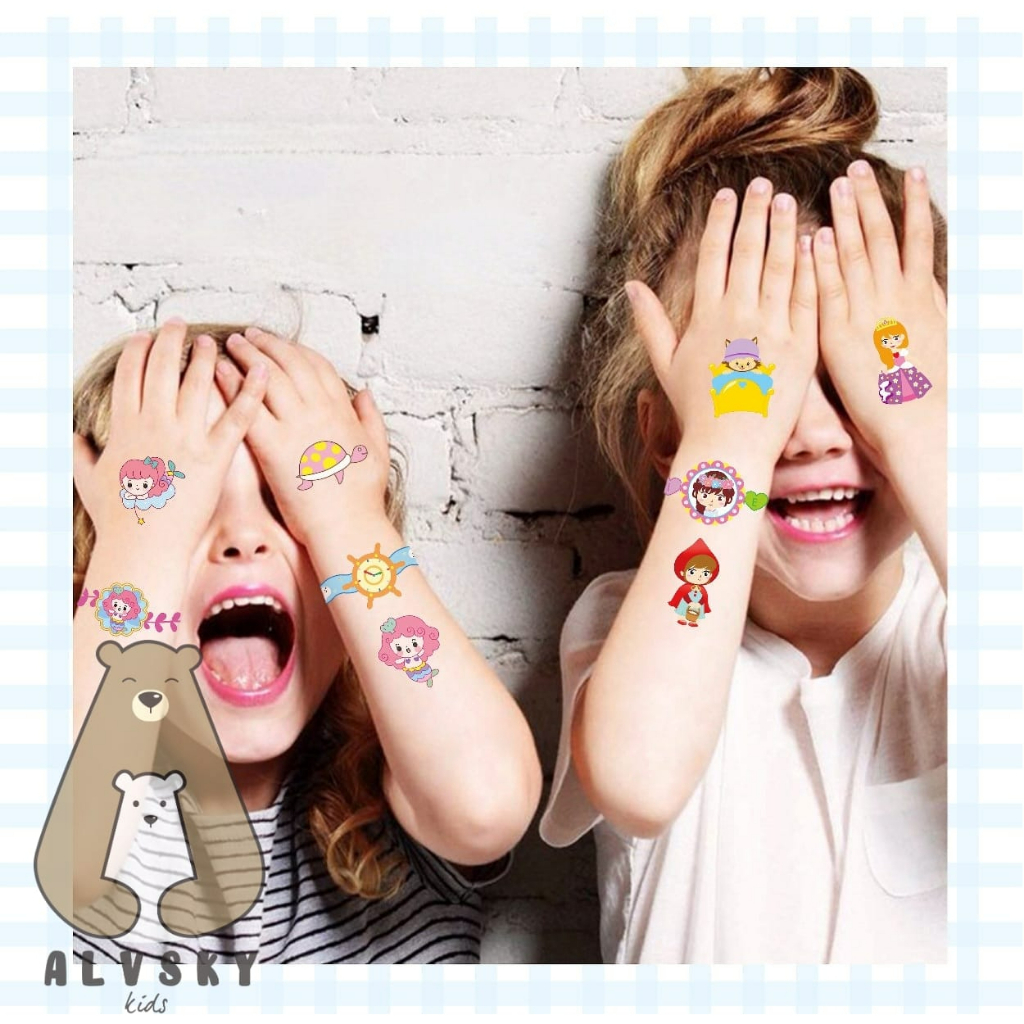 STICKER TATTOO TATO ANAK TEMPORARY KARAKTER LUCU ISI 21 PCS