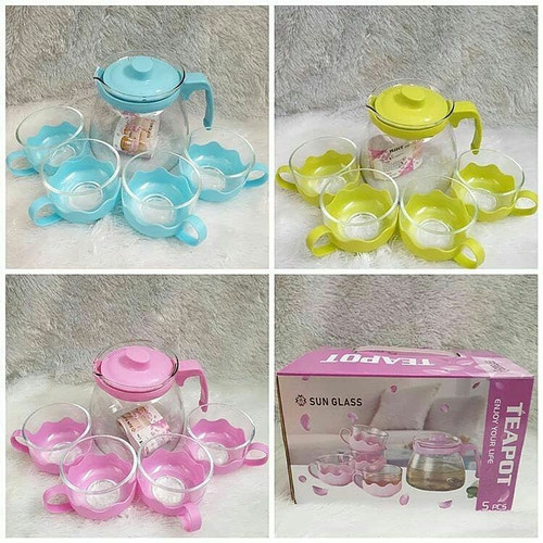 Teapot Set Gelas Mini Imut Teh dan Kopi tea pot 4 Gelas 1 Teko Cantik