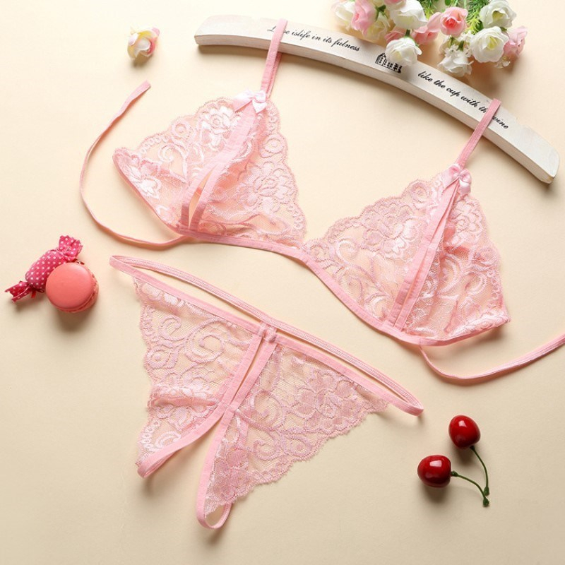 Smile Pakaian Dalam Wanita Korea Fashion Set Bra Lingerie G-String Bahan Lace Women Bra 3009-3