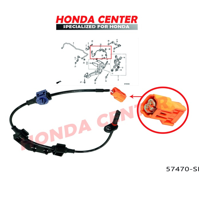 sensor kabel abs belakang kiri honda odyssey rb1 2004 2005 2006 2007 2008