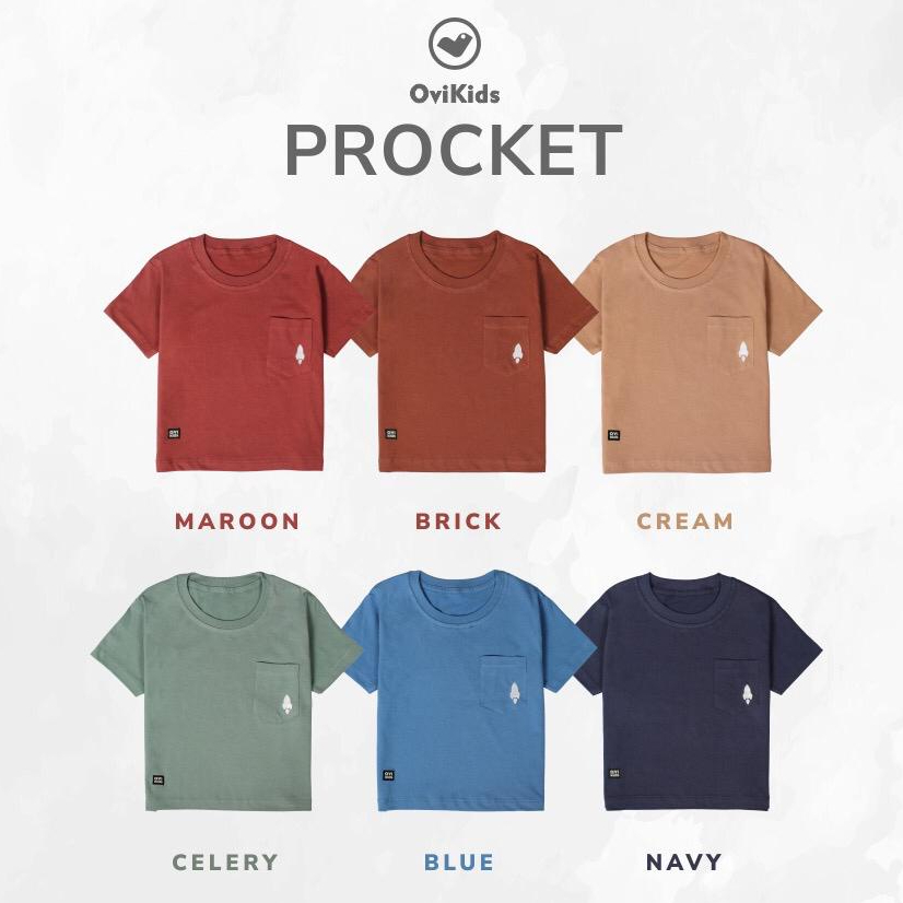 PROCKET KAOS ANAK BAJU ANAK LAKI LAKI PEREMPUAN UNISEX 2-7 TAHUN BAHAN COTTON OVIKIDS