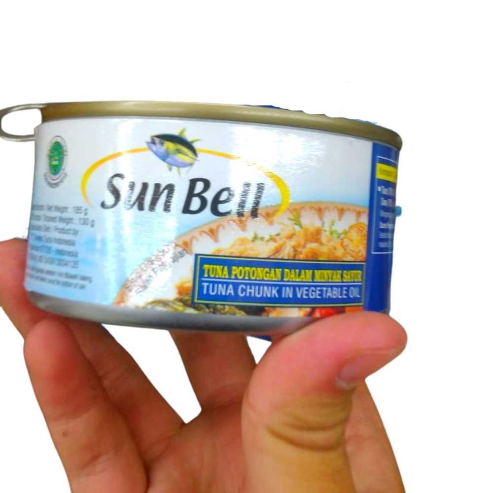 

Sun Bell 185gr Tuna Potongan dalam Minyak Sayur Makanan Instan Kaleng