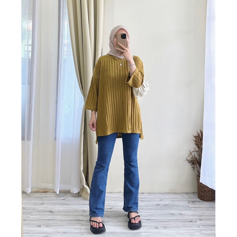 atasan oversize kaos knit kaos jumbo atasan wanita jumbo