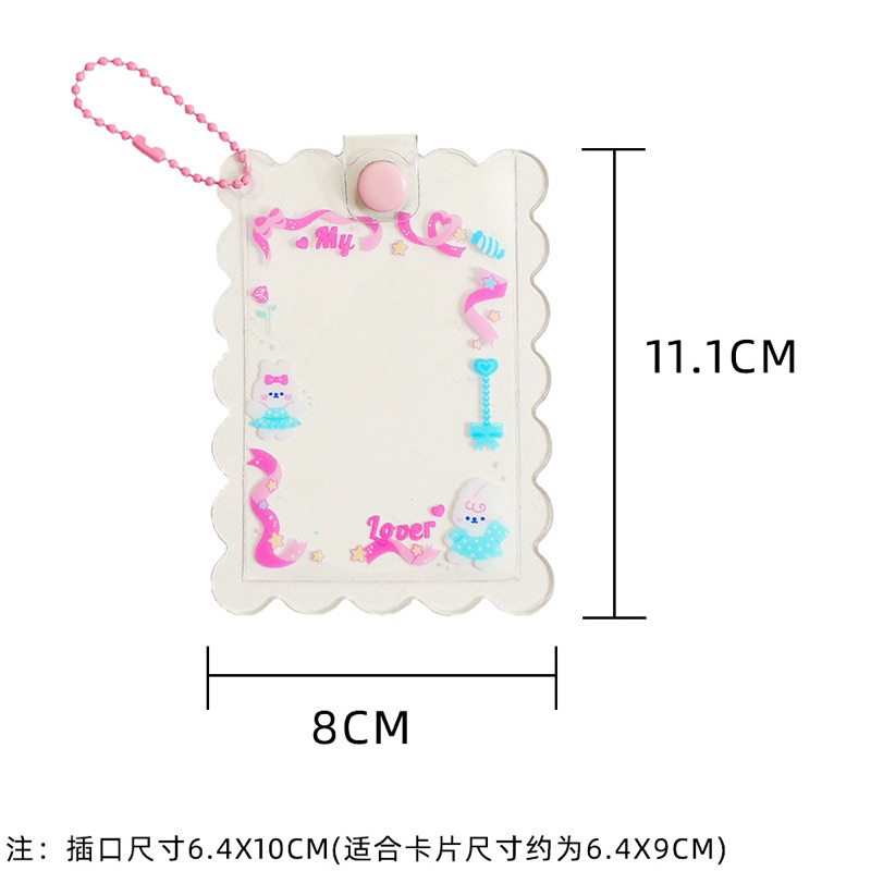 Card Holder Clear Pvc Cute Bunny Pink