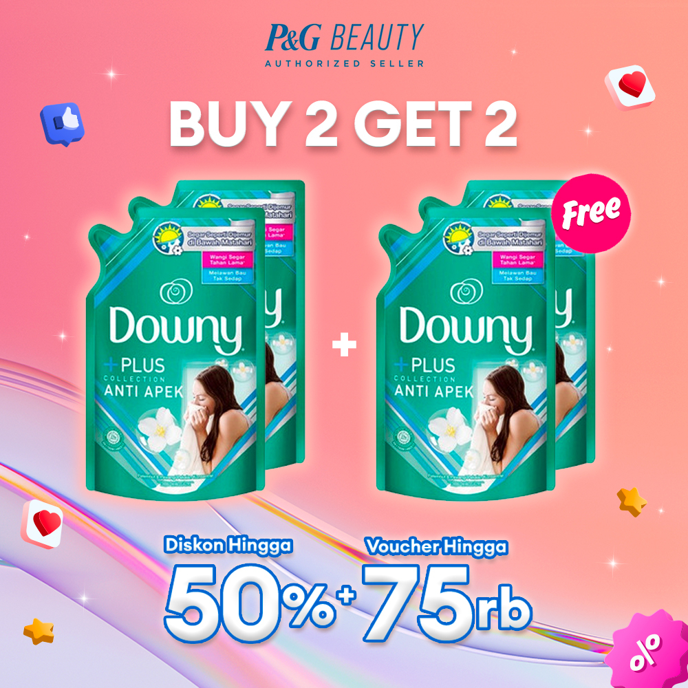 Downy Pelembut dan Pewangi Pakaian Konsentrat Anti Apek 650 ml - Paket isi 4