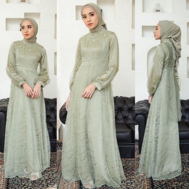 Nadine Dress Brokat Premium Dress Brokat Kondangan Dress Tile Dress Kondangan Dress Kondangan Wedding Dress Gamis Brukat Gamis Brokat Jumbo Dress Remaja Gamis Warna Sage Green Dress Bridesmaid Outfit Kondangan Gamis Muslimah