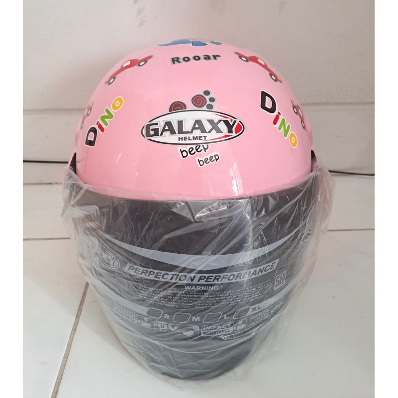 Helm Anak GALAXY SKY SNI Dino Pink Usia 3-7 Tahun Termurah Terlaris