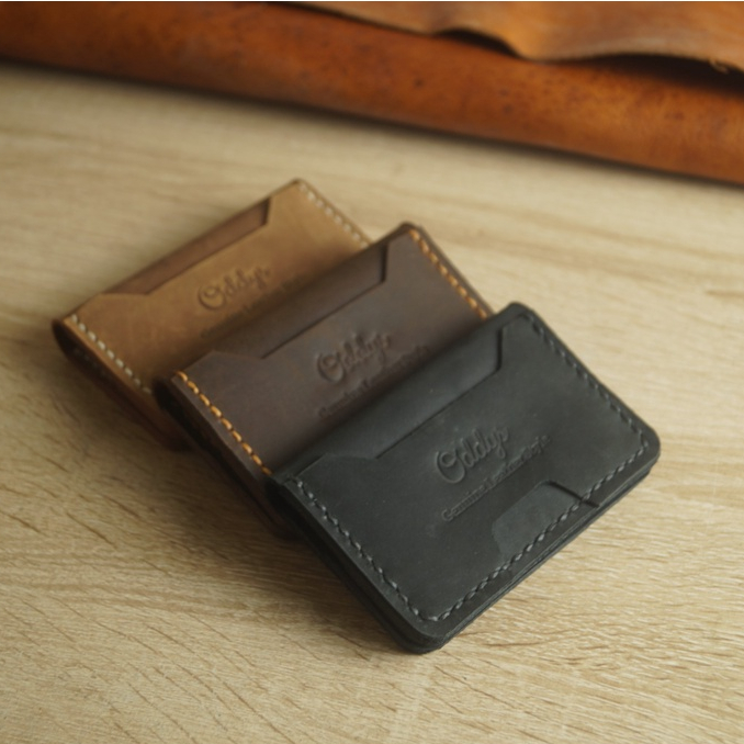 Crazy Horse Bifold Card Holder - Oddys Leather