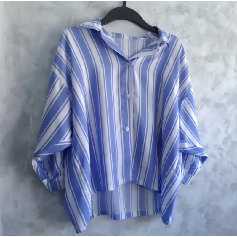 MakeGrosir - STRIPE OVERSIZE SHIRT JUMBO