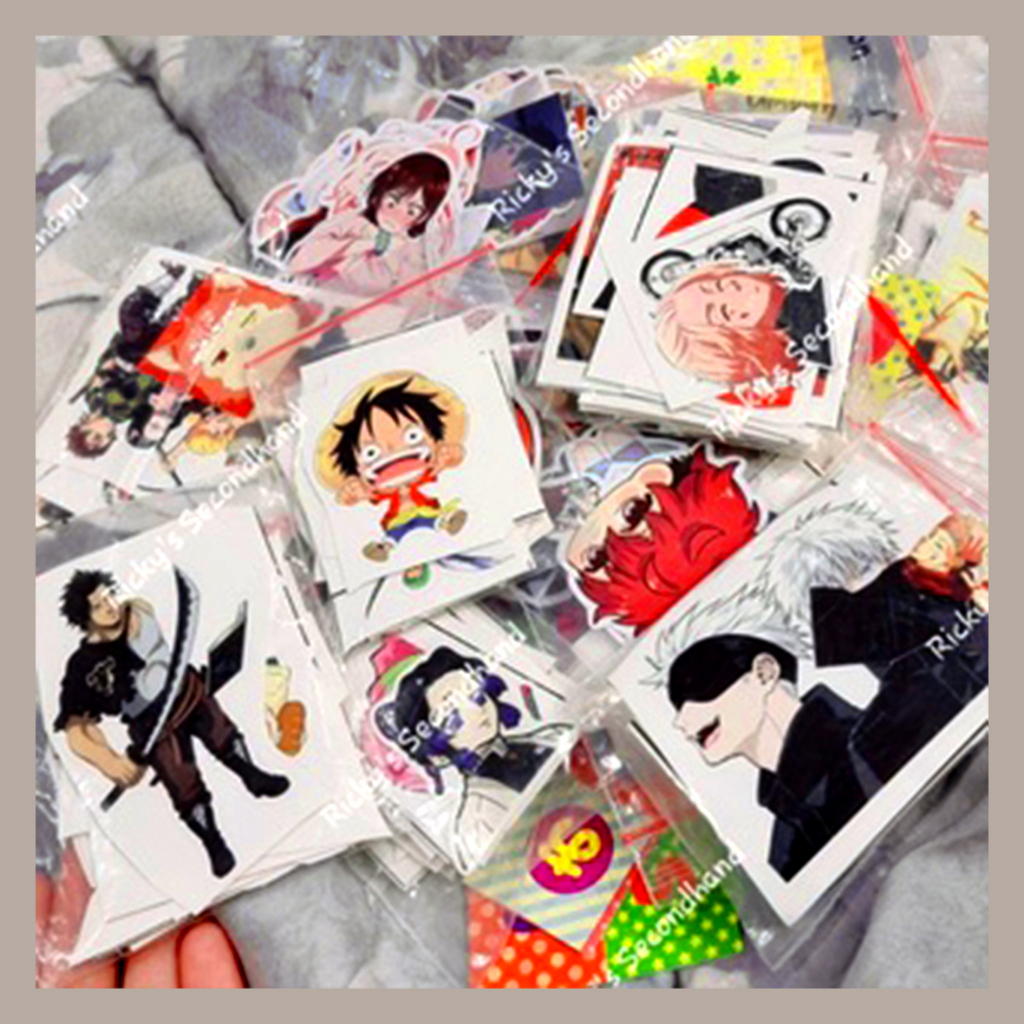 

Stiker anime RANDOM sticker jujutsu kaisen jjk attack on titan aot snk demon slayer kimetsu no yaoba kny one piece hero academia mha black clover zero two rem spy x family chainsaw man bleach naruto dress up darling tokyo revengers etc