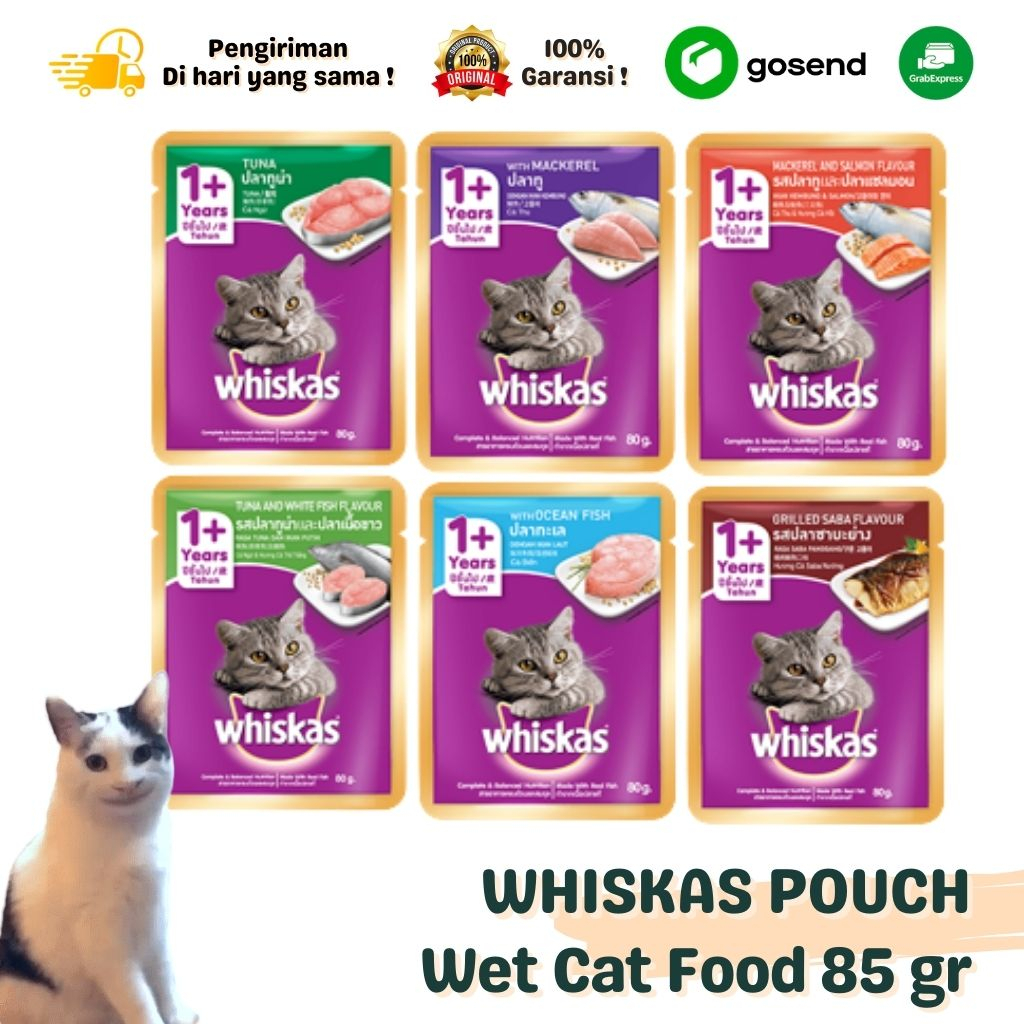 Makanan Basah Wet Cat Food WHISKAS 85 Gr All Variant