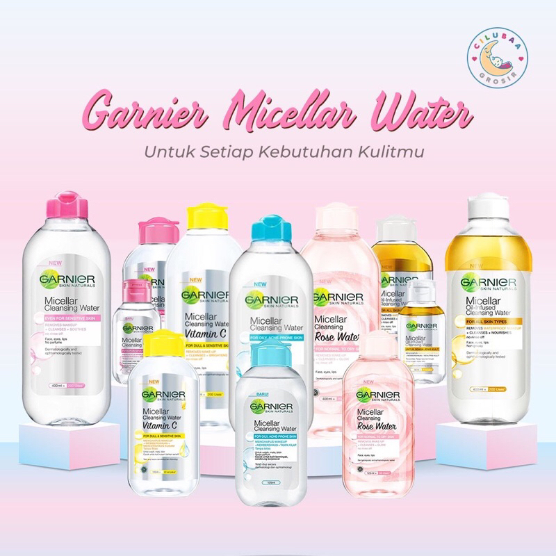 Garnier Micellar Cleansing Water Pink || Blue || Bipase Oil ||  Vit C || Rose Water