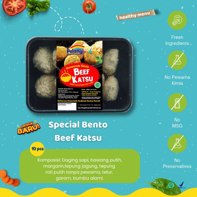 

Pelangi Anak Bento Beef Katsu Sehat Enak Tanpa MSG Tanpa Pengawet Halal