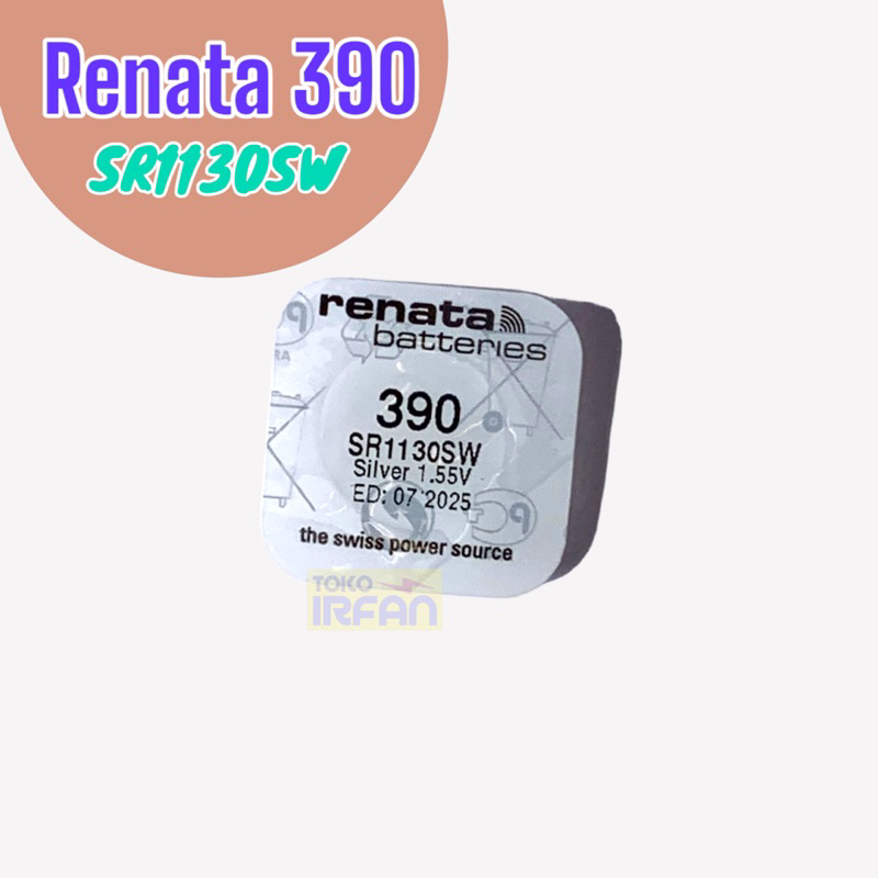 Baterai Renata 390 Original Batrai SR1130SW Batre L1131 AG10 SR54 189 LR1130