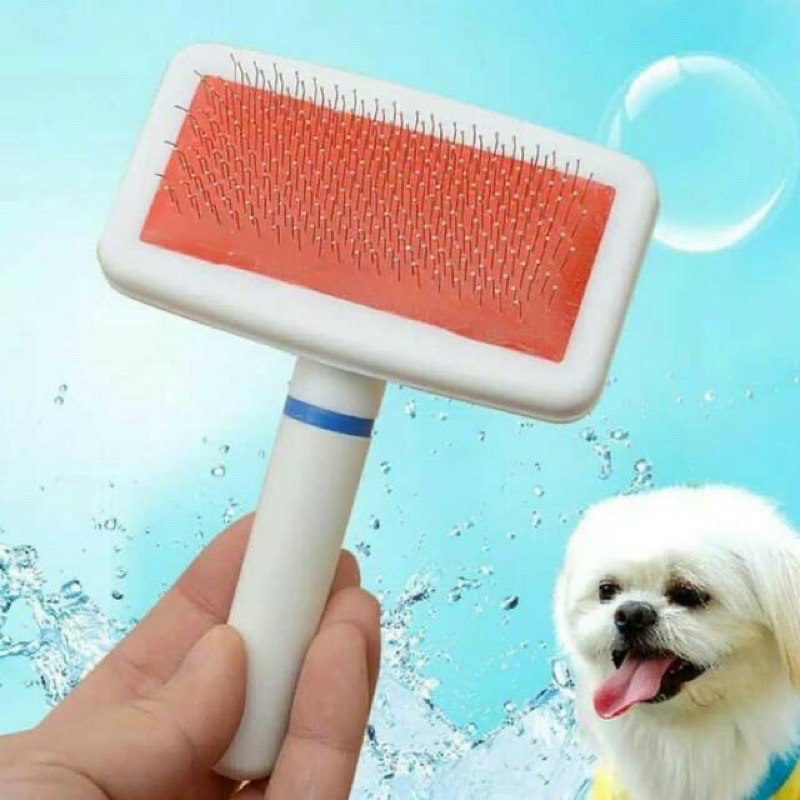 Sisir Kawat Grooming Anjing Kucing Kelinci Pet Hair Slicker Brush Comb Jarum