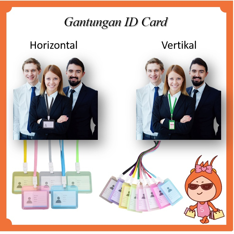 

Reseller Welcome - 5551 Gantungan ID Card / Name Tag Transparant / Gantungan Kartu Nama Plastik Vertical Motif Polos Warna Warni