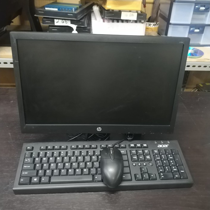 MONITOR LED HP 19&quot;WIDE V194 display + KEYBOARD MOUSE SET murah meriah