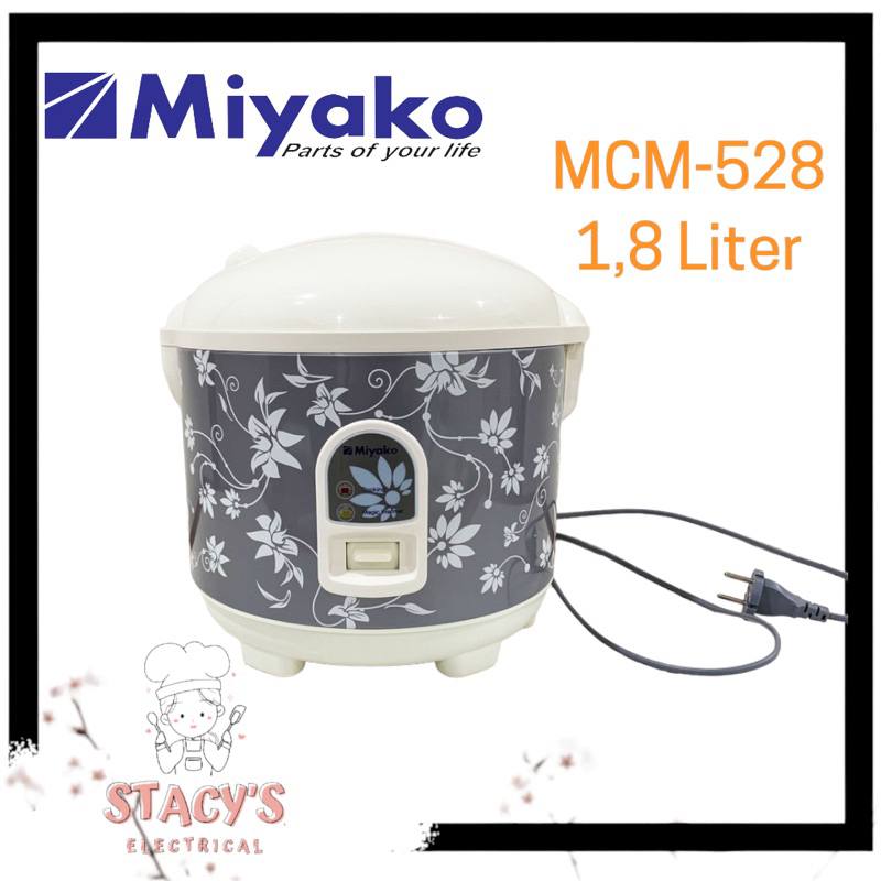 MAGIC COM MIYAKO 1,8 LITER MCM 528 SILVER FLOWER/ RICE COOKER MIYAKO MCM 528