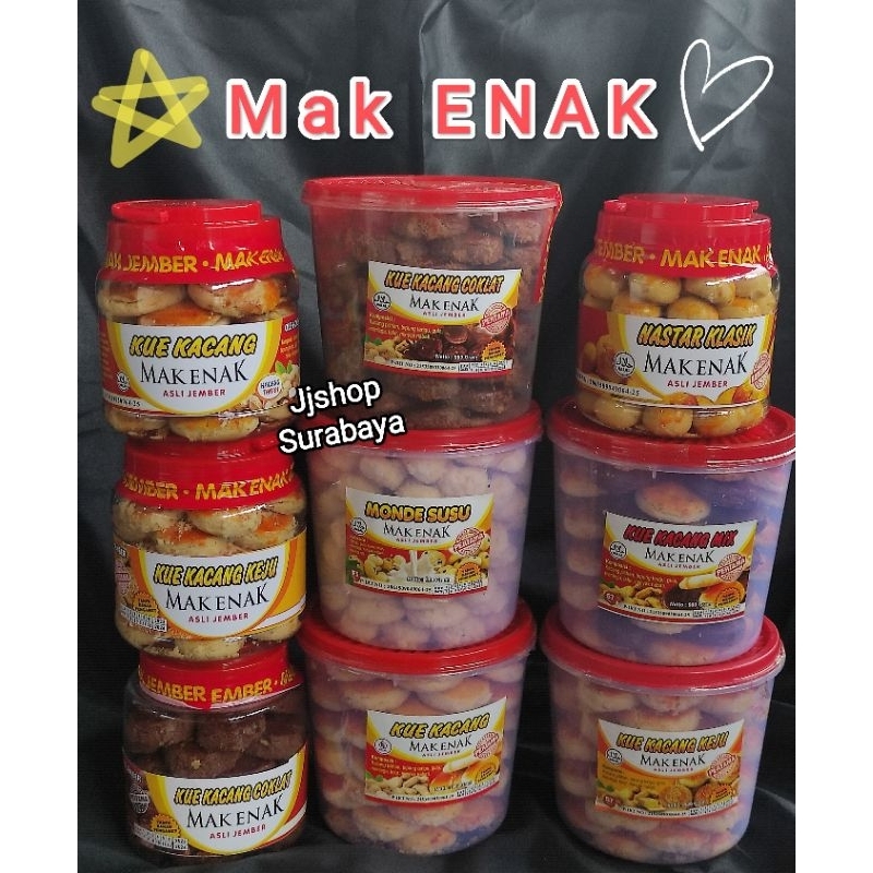 READY STOK BARU KUE KACANG MAK ENAK (free bubble slain grab gosend) ORIGINAL, monde susu, kucang coklat, kucang mix, kucang keju, nastar, kastengel