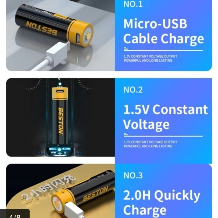 Baterai Battery Cas Beston AA A2 1.5V 3500mAh Batre Cas Rechangeable