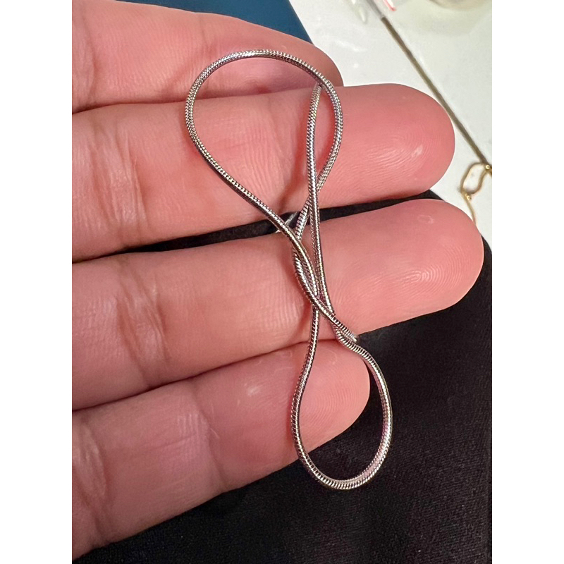 kalung belut lidi titanium uk45cm berlapis emas