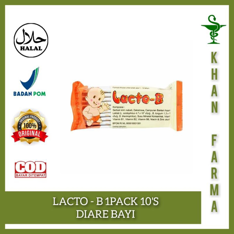 Jual LACTOB LACTO BE OBAT DIARE DAN MASALAH PENCERNAAN BAYI DAN ANAK 1 PACK ISI 10 SACHET