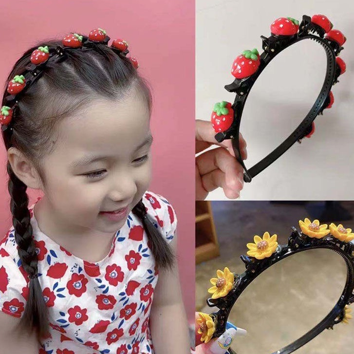 Bando Kepang Rambut Anak / Bando Anak Jepit Korea / Bando Bunga Melingkar Bando Jepitan Rambut B221