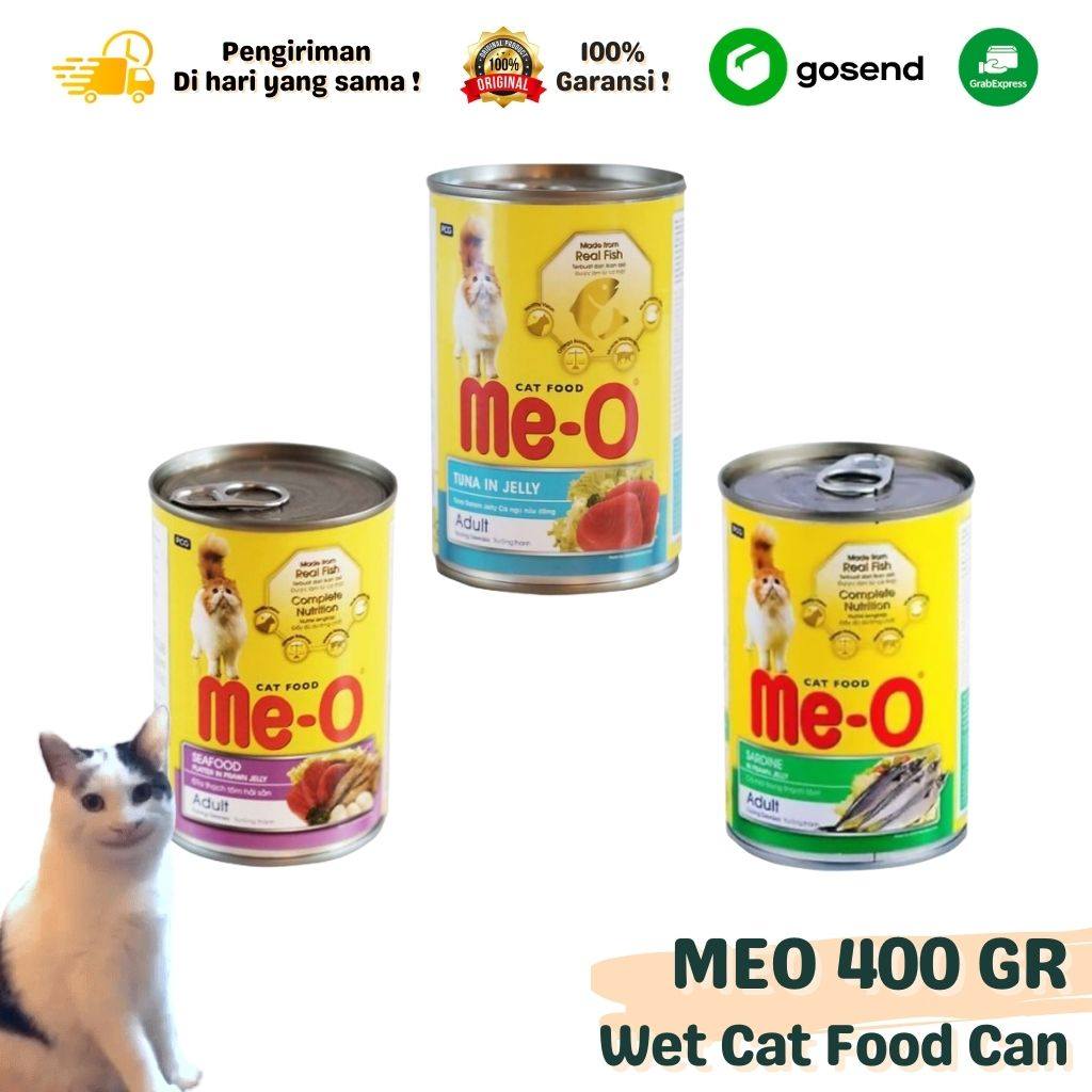 Makanan Kucing Wet Cat Food MEO Kaleng 400 Gr