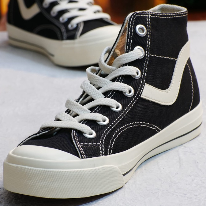 Sepatu Ventela Public High Black Natural Sneakers Pria Original Vantela 100% Ventella Garansi Ori